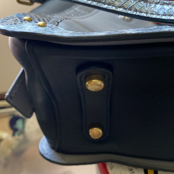 Coach bag almost new in grey/blue color with gold accents in hardware - Picture 13 of 13